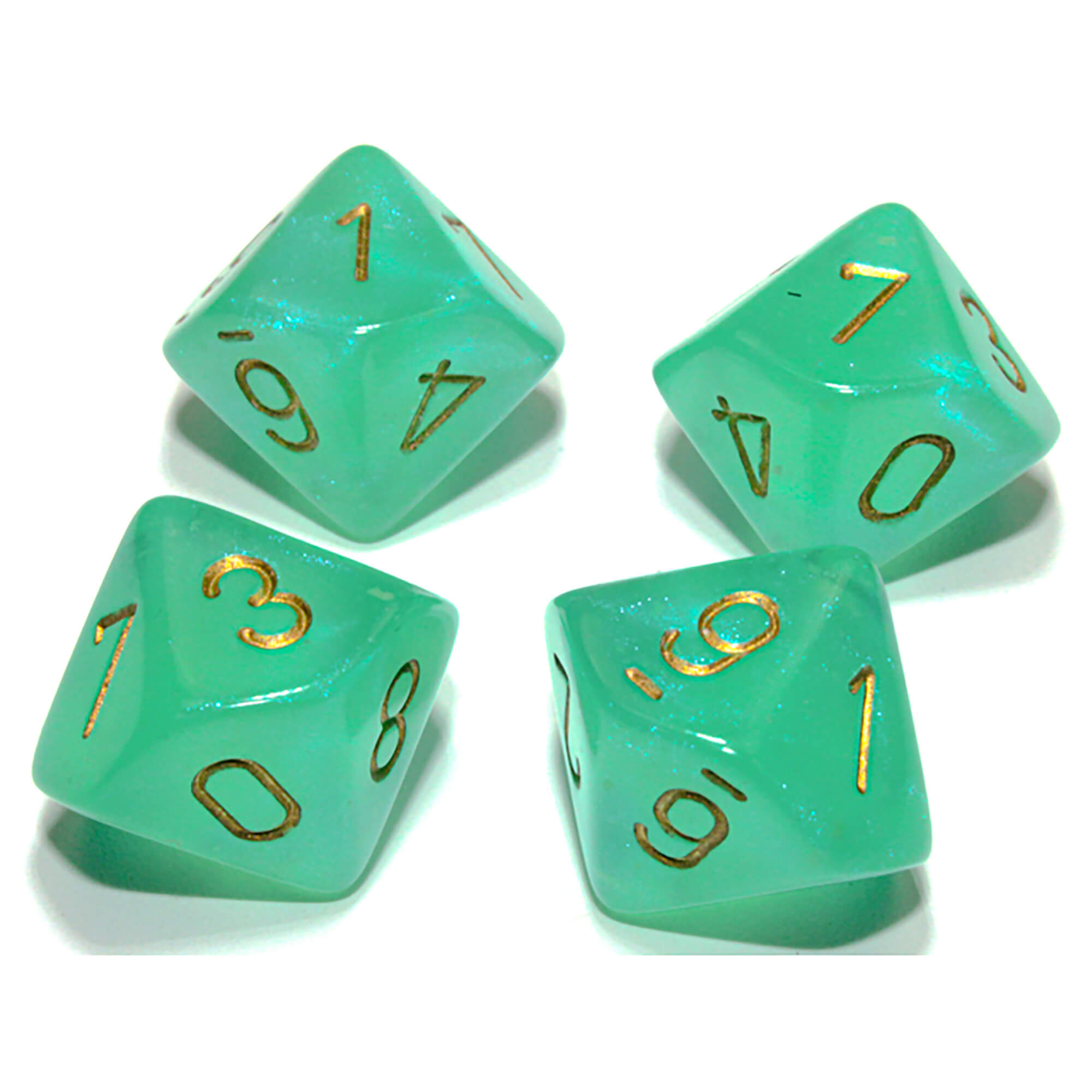 Chessex Borealis Light Green Gold sada kostek D10 10 ks