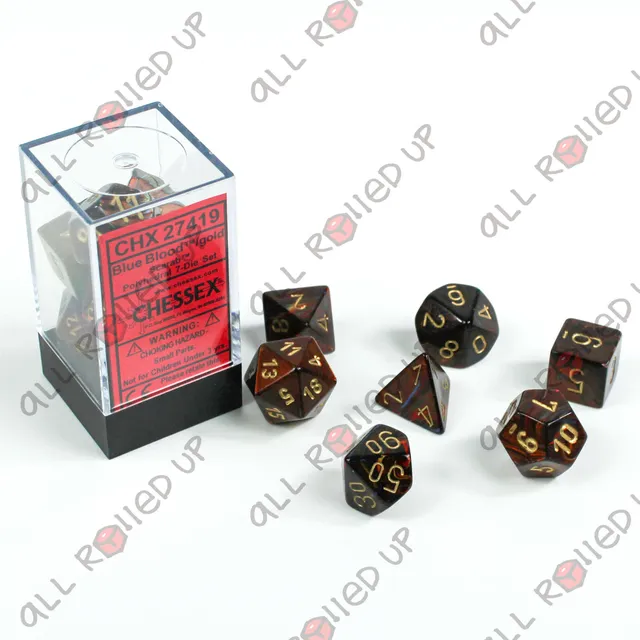 Chessex Scarab Blue Blood sada kostek 7ks modrá