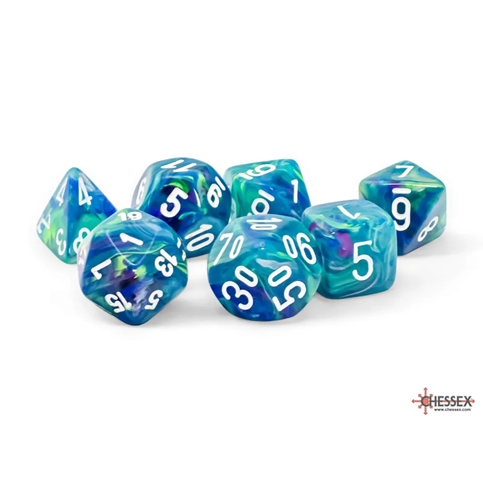 Chessex Festive Waterlily sada kostek 7 megahedral