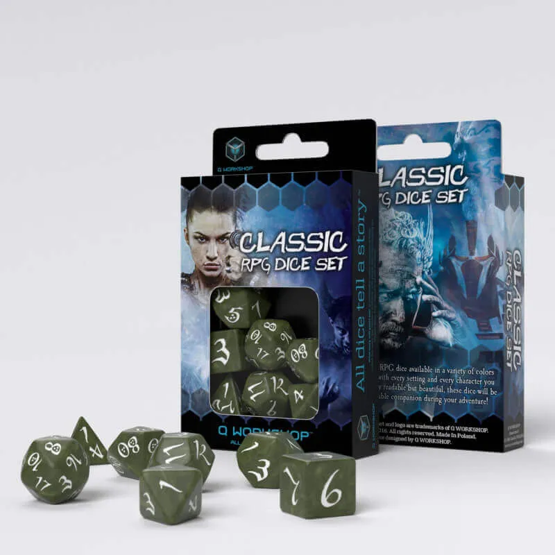Q Workshop Classic RPG sada kostek 7 ks olivová