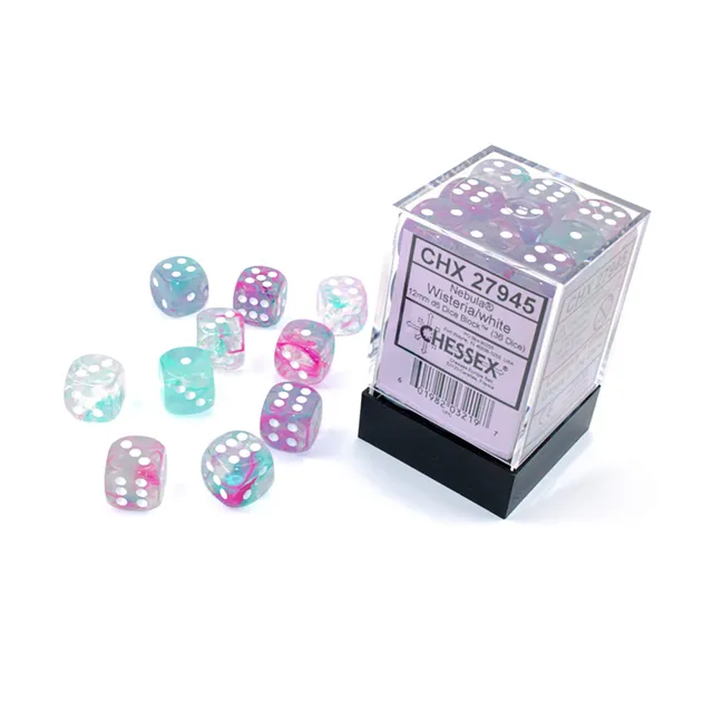 Chessex Nebula CHX27945 kostky D6 36ks Wisteria
