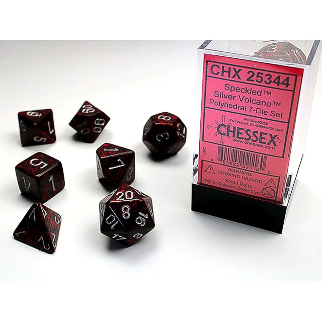 Chessex Speckled Silver Volcano kostky sada 7 ks vícestěn