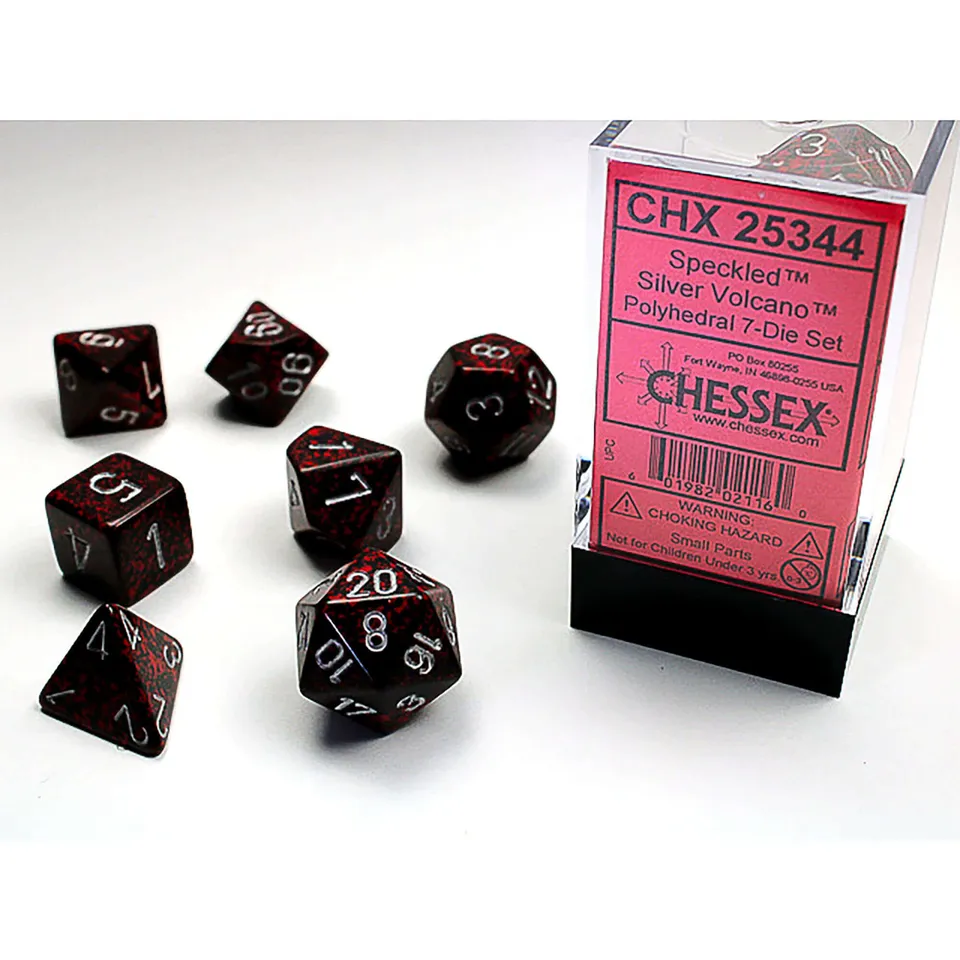 Chessex Speckled Silver Volcano kostky sada 7 ks vícestěn
