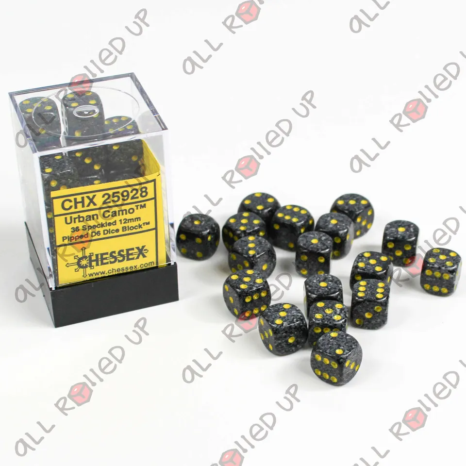 Chessex Speckled D6 12mm kostky Urban Camo 36 ks