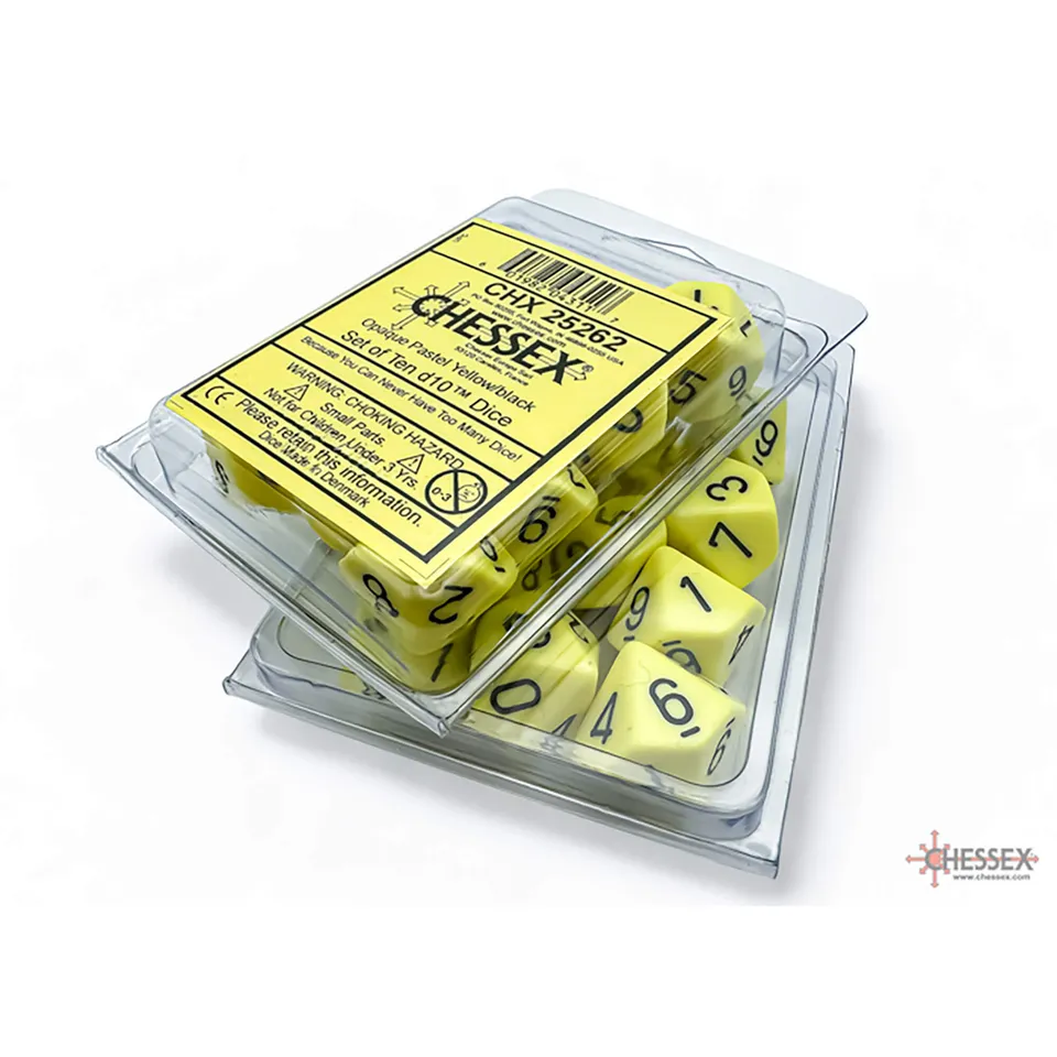 Chessex Opaque D10 Pastel Yellow kostky 10 ks