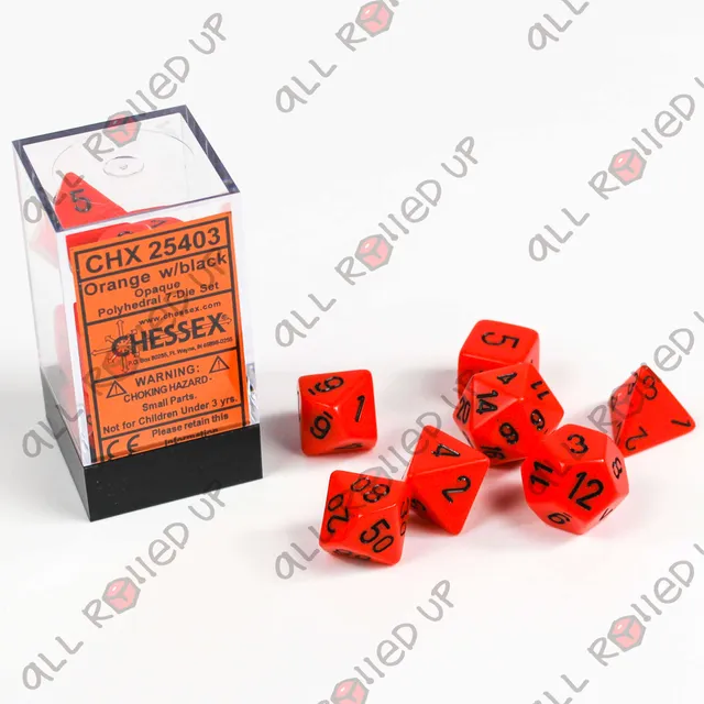 Chessex Opaque CHX25403 sada kostek oranžovo-černá