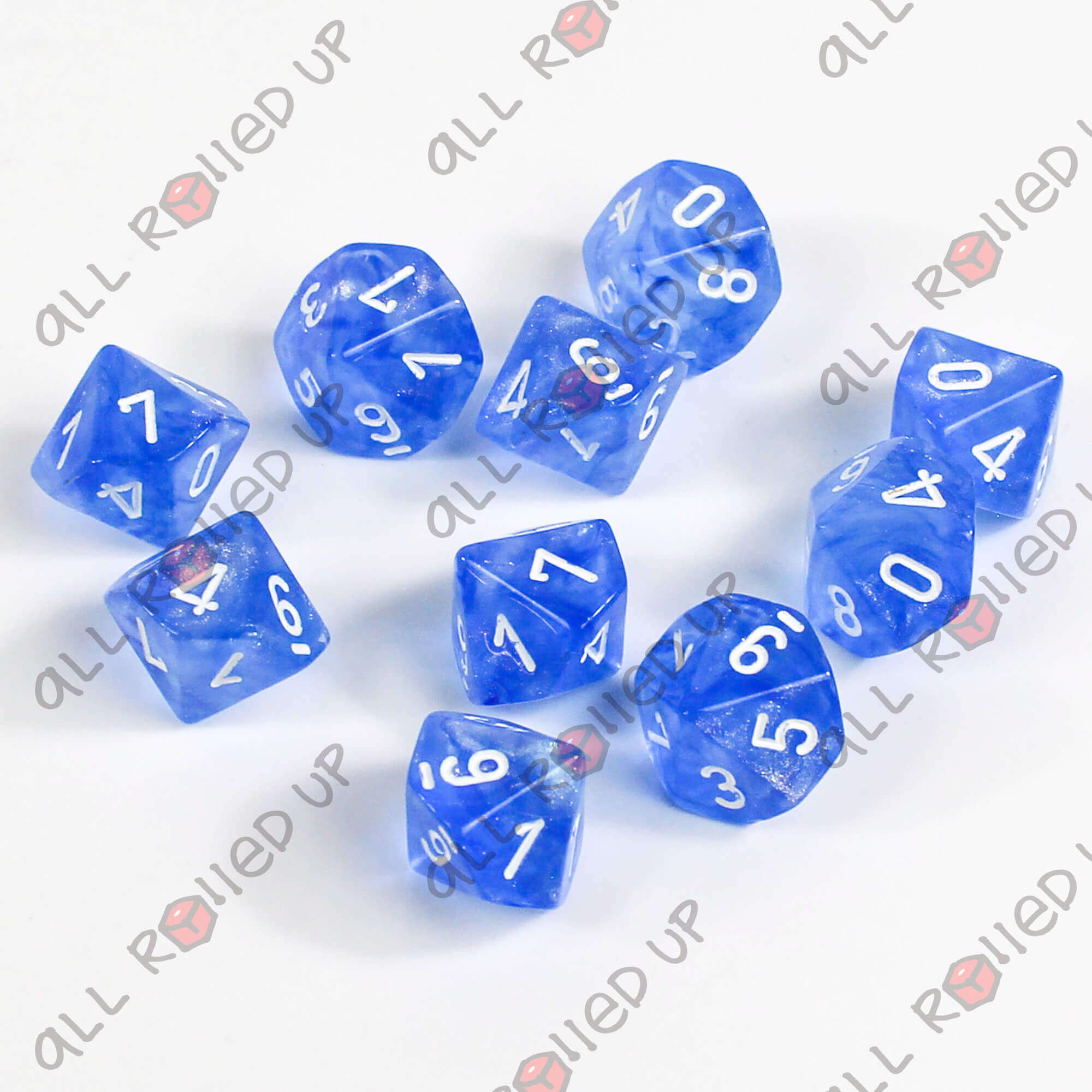 Chessex Borealis Sky Blue White kostky 10x D10 perleťové