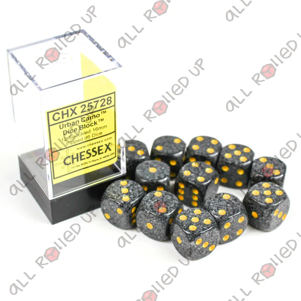 Chessex Speckled sada kostek D6 12x 16mm Urban Camo