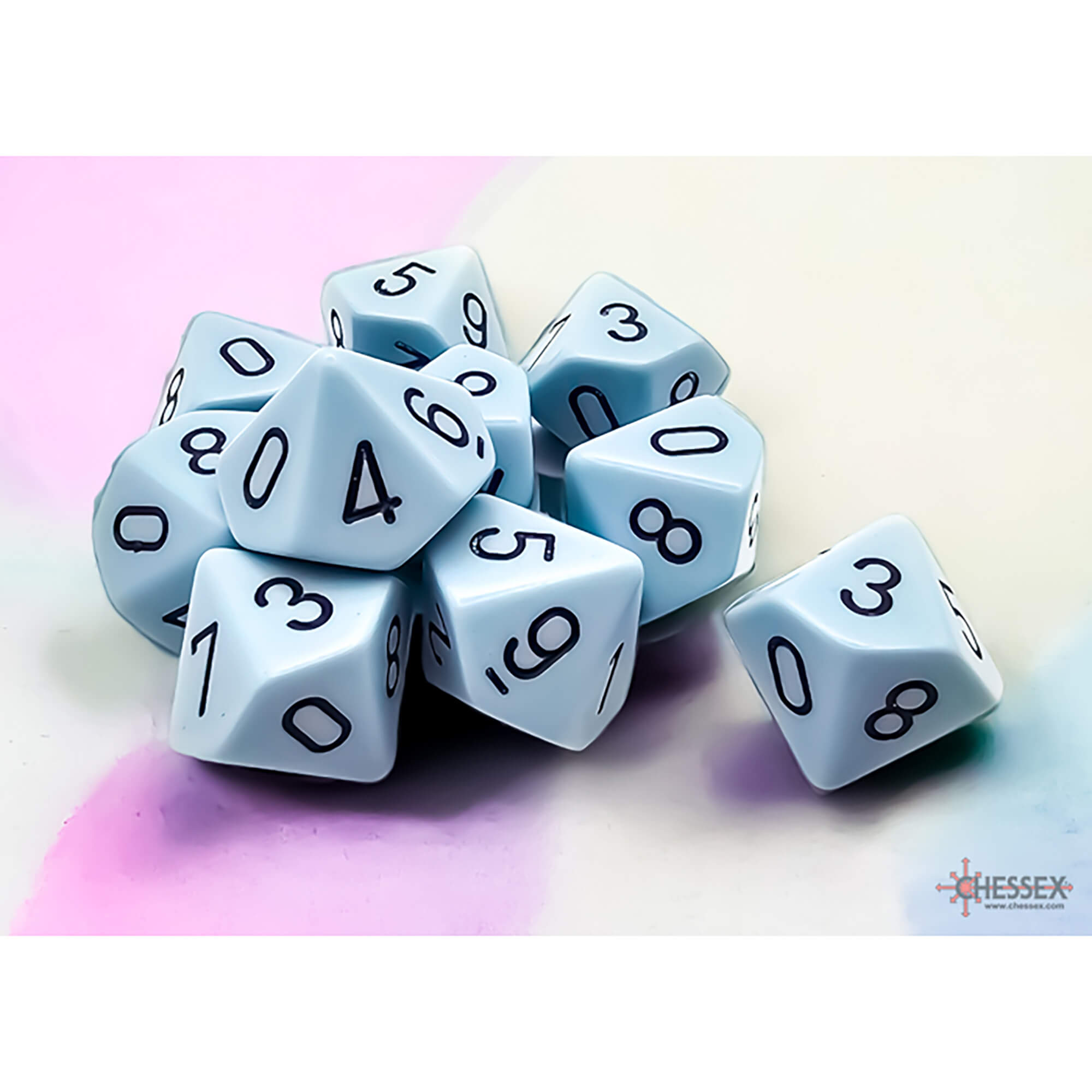Chessex Opaque CHX25266 kostky D10 10 ks pastelová modrá