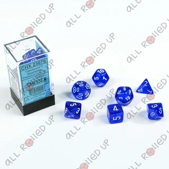 Chessex Translucent Polyhedral 7 kostky Blue White