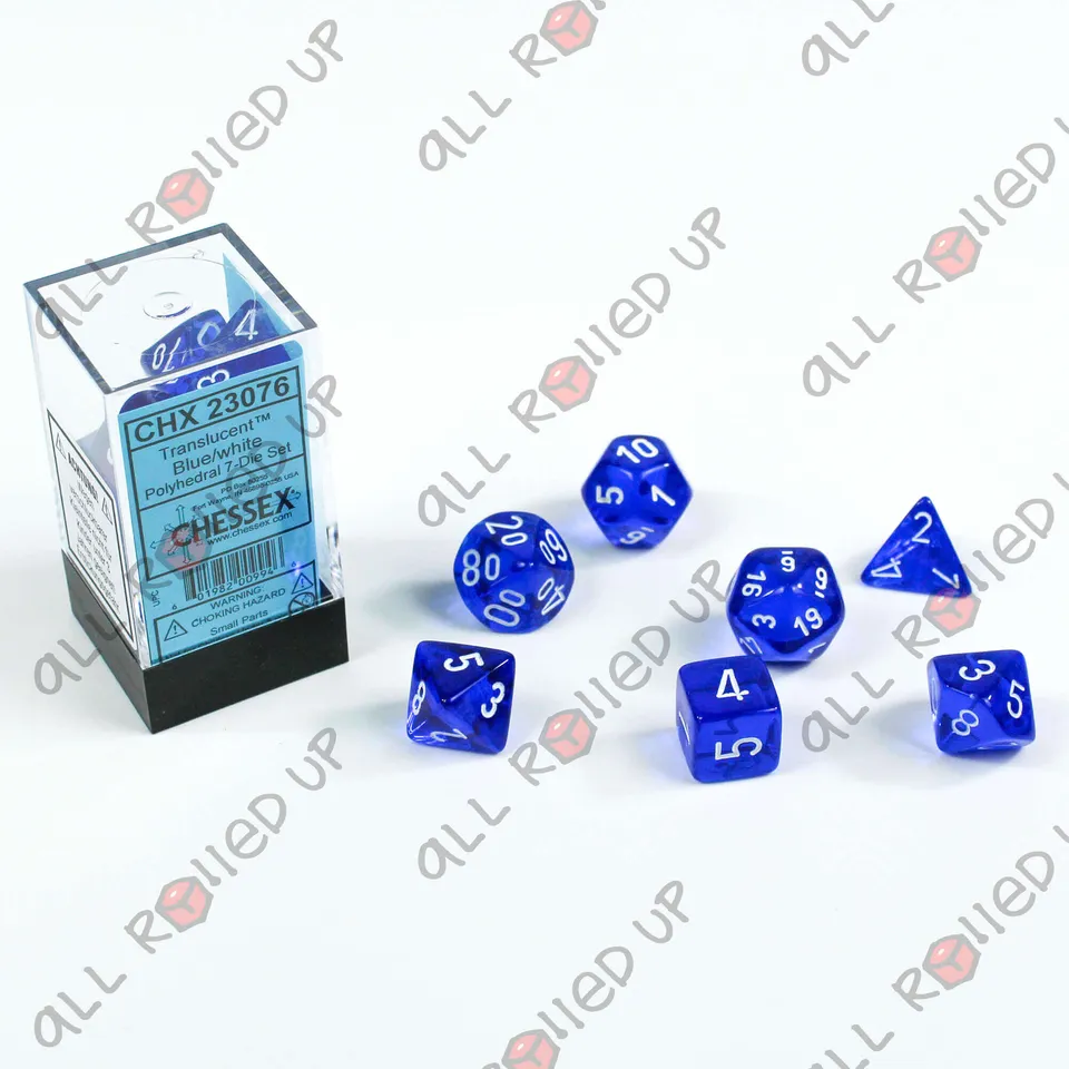 Chessex Translucent Polyhedral 7 kostky Blue White