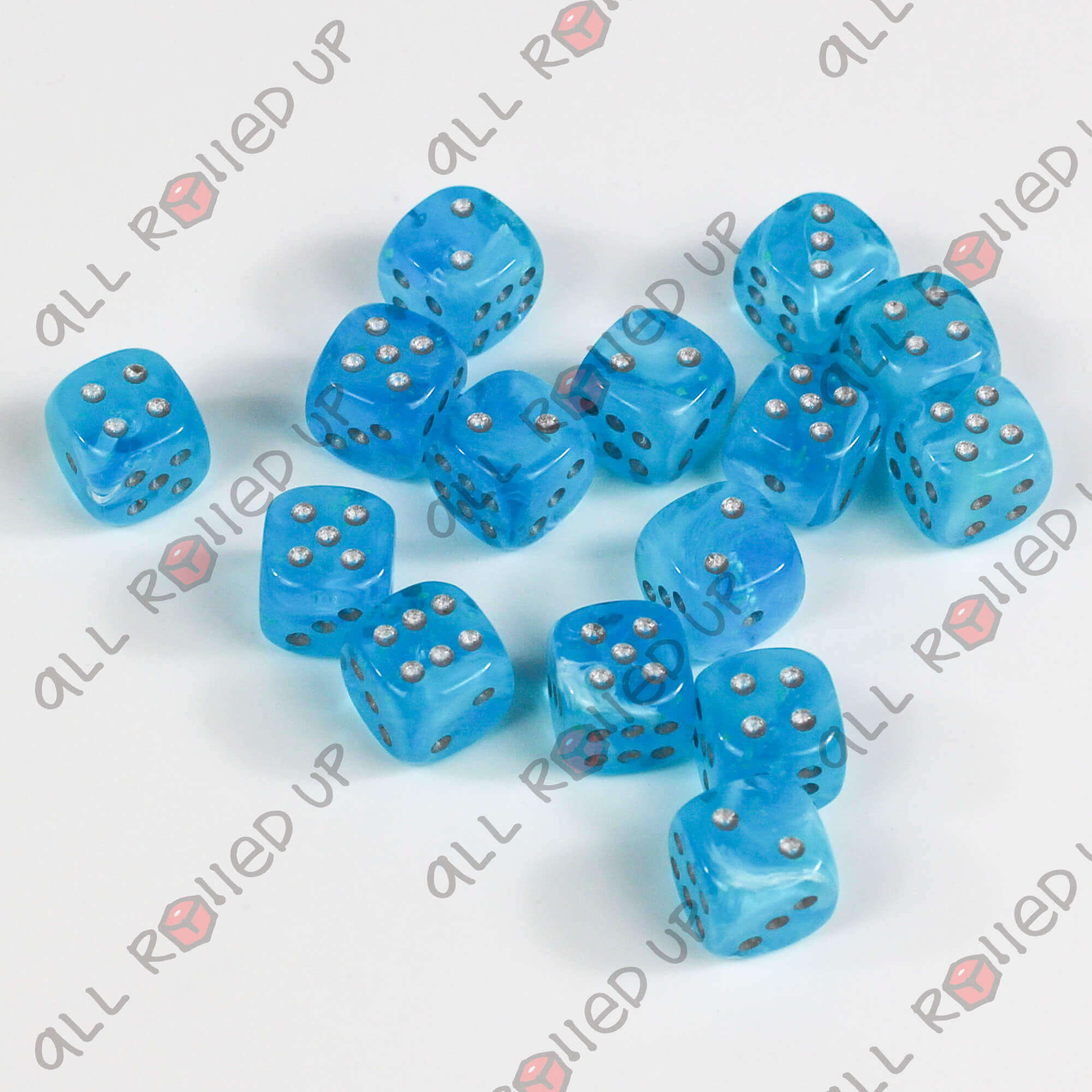 Chessex Luminary D6 CHX27966 sada kostek 36ks Sky Silver 12mm