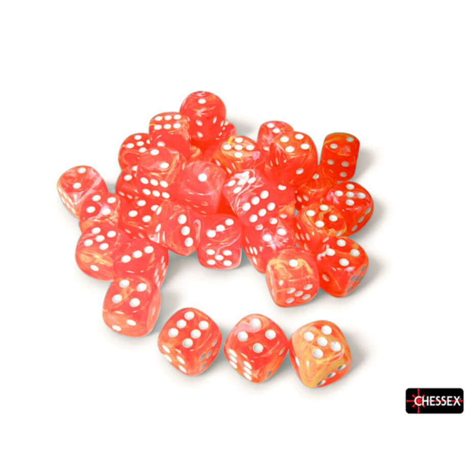 Chessex Festive Dahlia White sada kostek D6 36 ks 12 mm