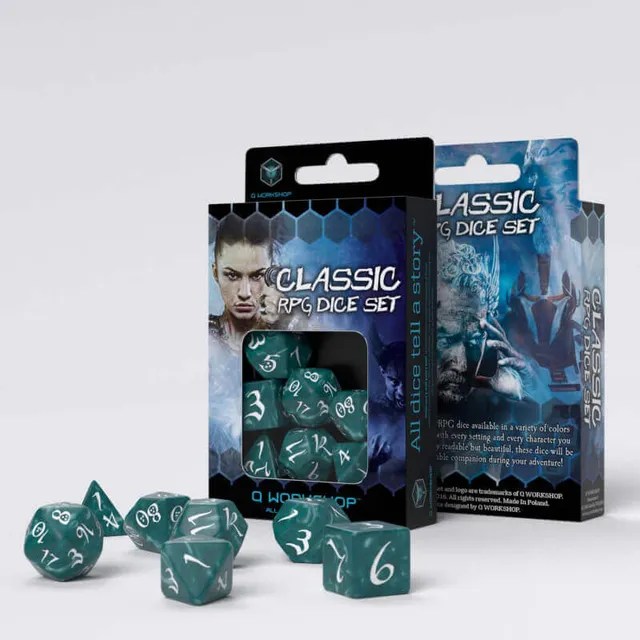 Q Workshop Classic RPG Stormy White sada kostek 7 ks bílá