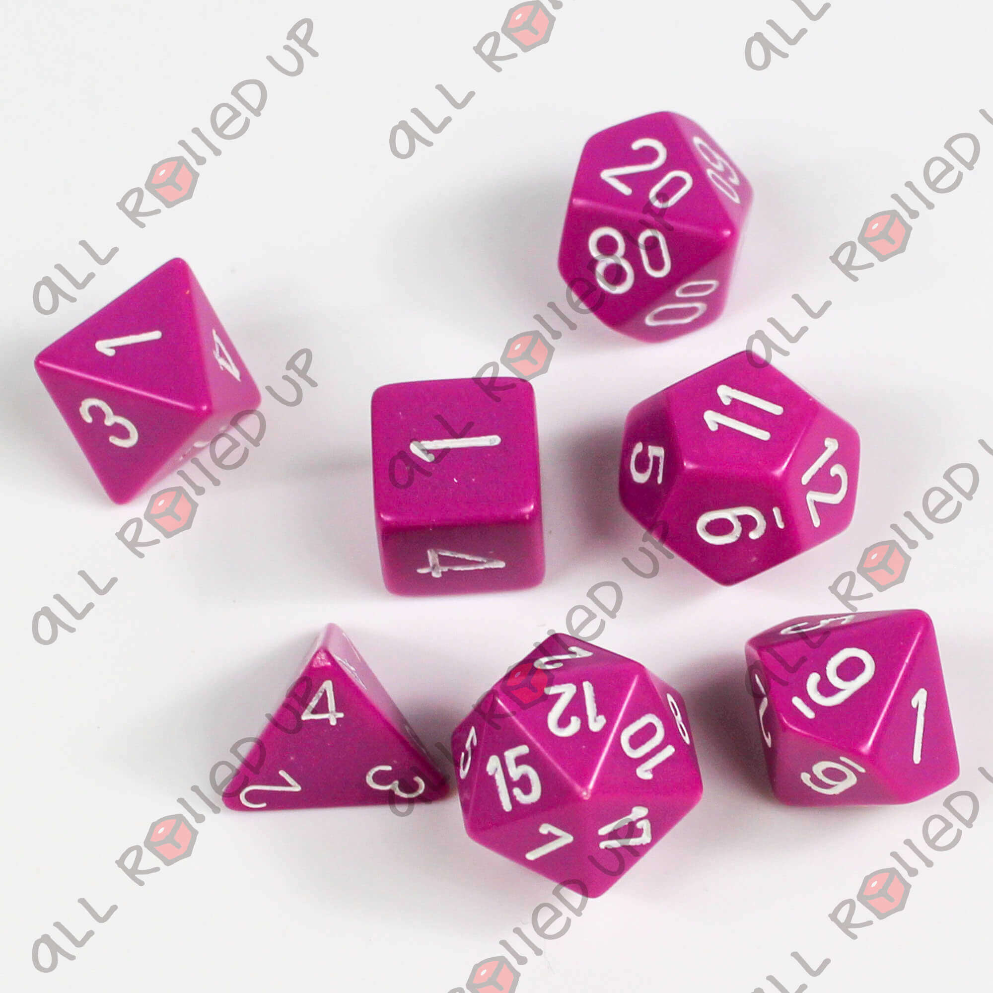 Chessex Opaque Light Purple White sada kostek 7 ks
