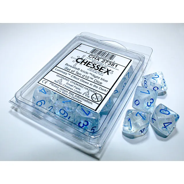 Chessex Borealis sada kostek 10x D10 Icicle Luminary