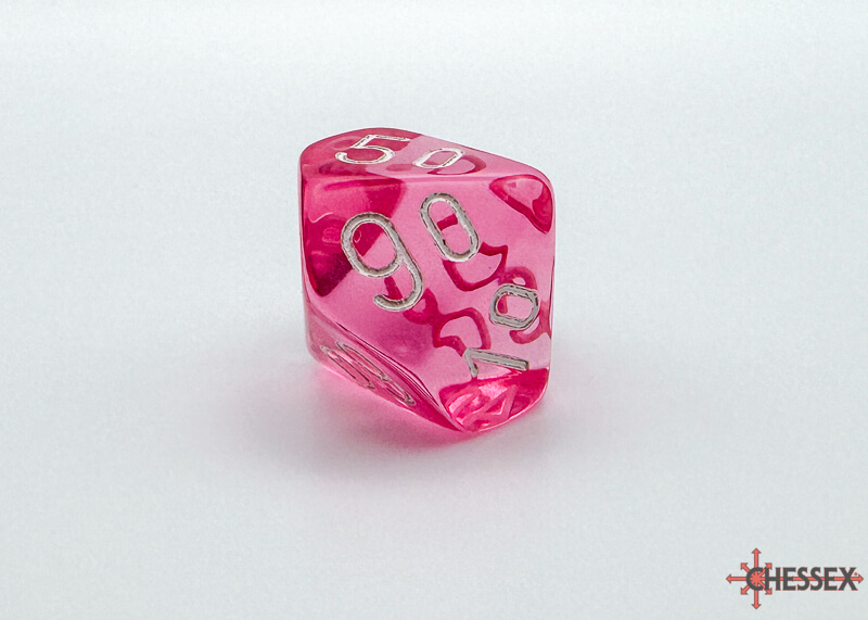 Chessex Translucent sada kostek 7 ks růžová bílá
