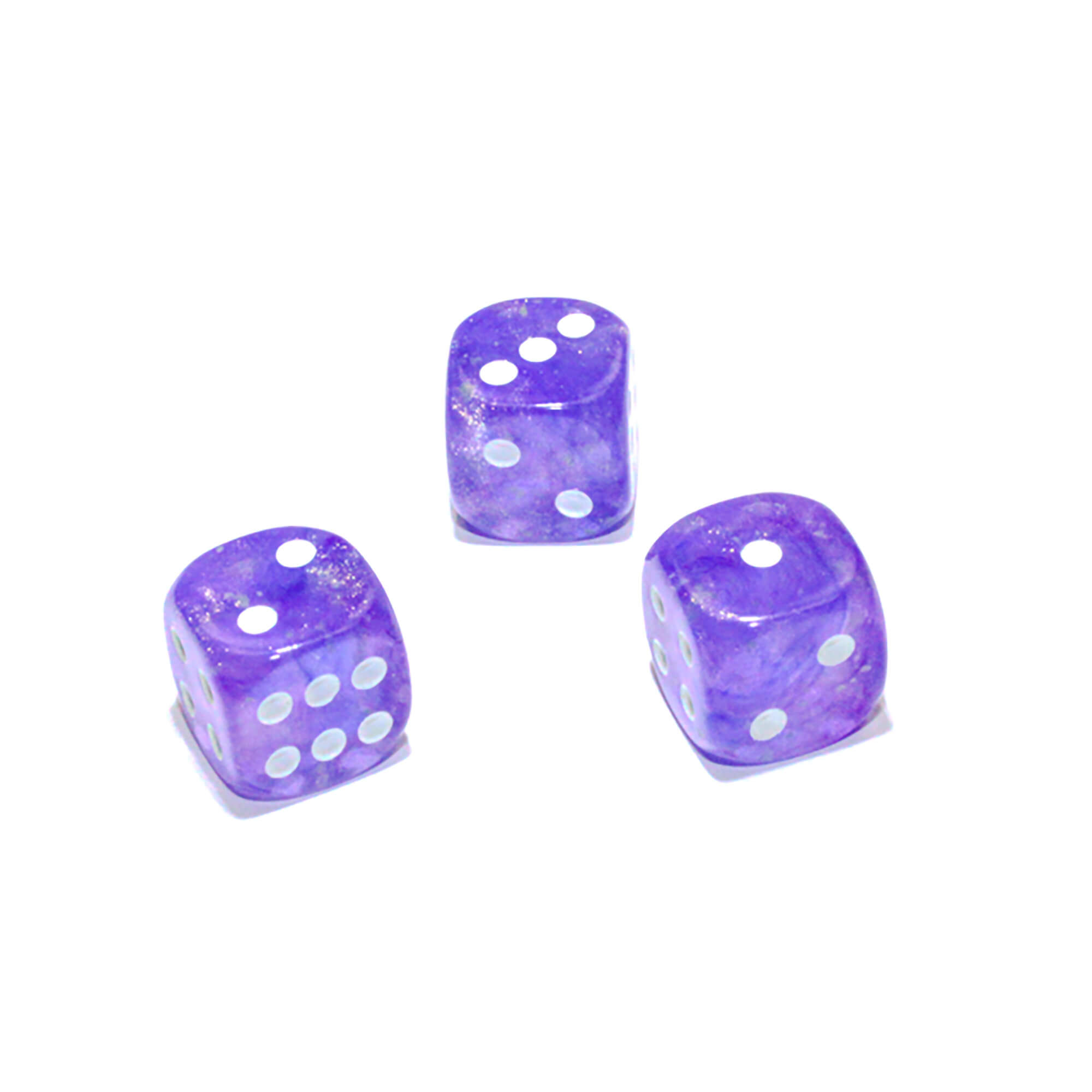 Chessex Borealis Purple White sada kostek D6 36 ks