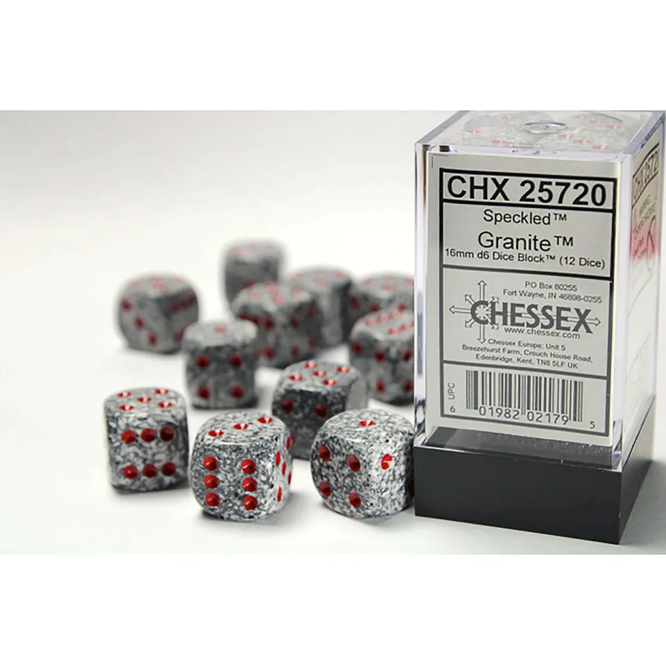 Chessex Speckled Granite kostky D6 12 ks 16 mm