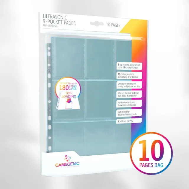 Gamegenic Ultrasonic 9-Pocket Pages obal na karty 10 ks čiré