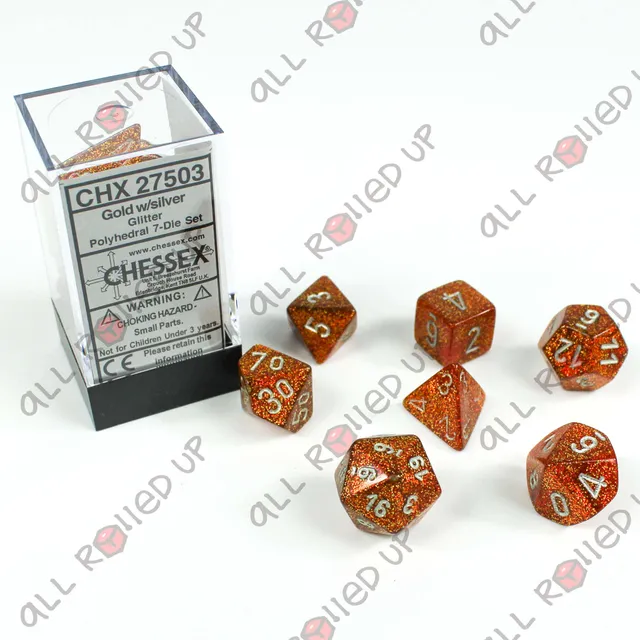 Chessex Glitter CHX27503 sada kostek zlatá 7 ks