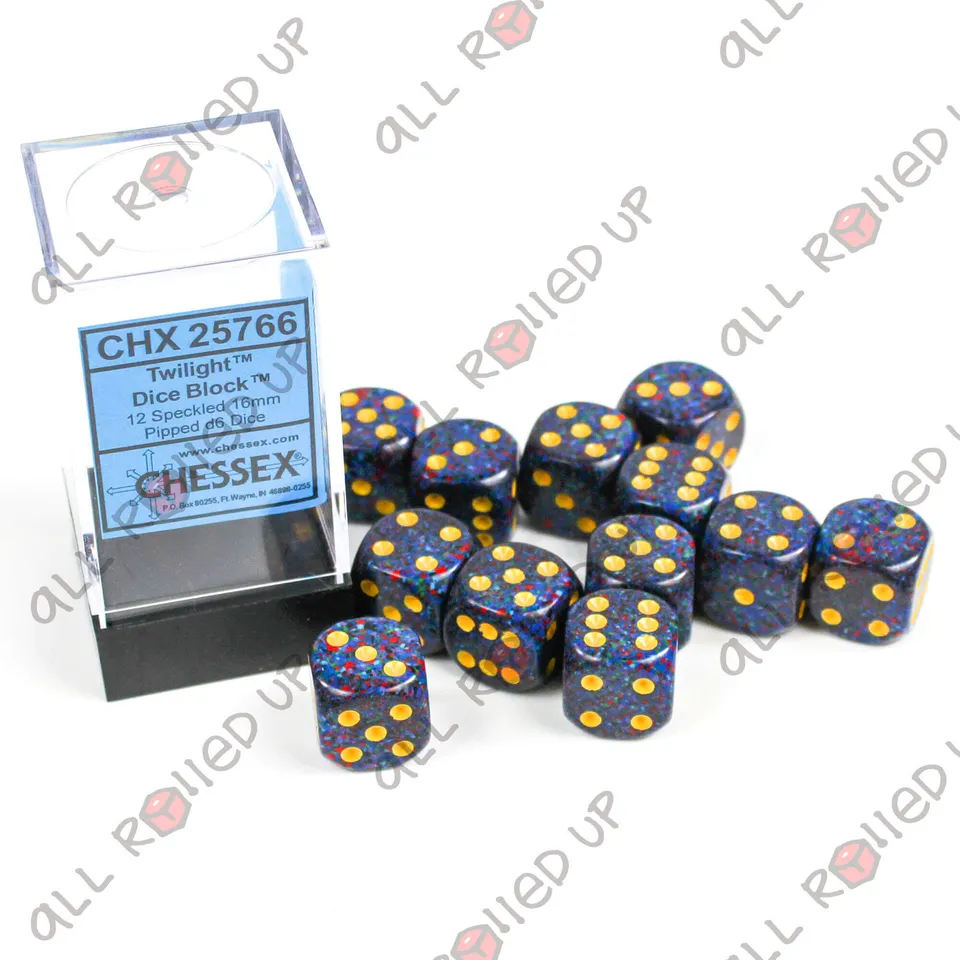 Chessex Speckled Twilight kostky D6 12 ks kropené