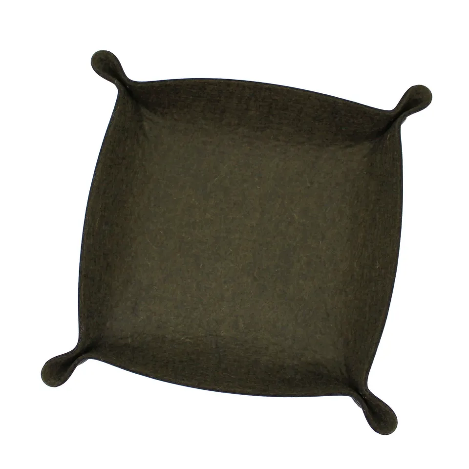 All Rolled Up Army Green filcová skládací kostková miska vlněná