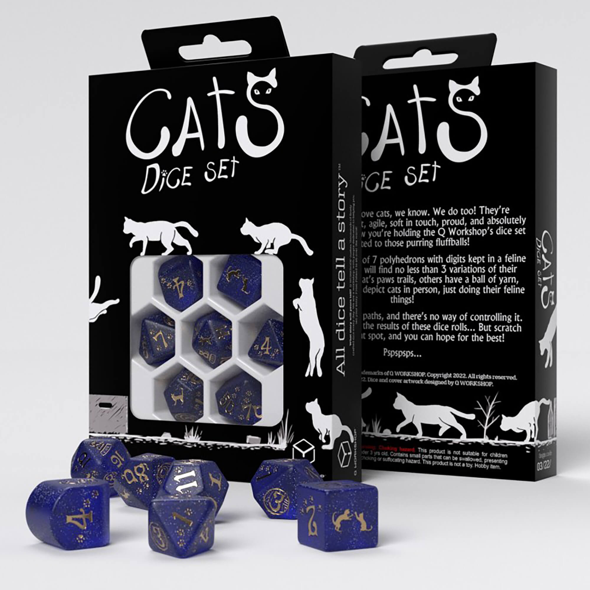 All Rolled Up CATS Meowster sada kostek tmavě modrá