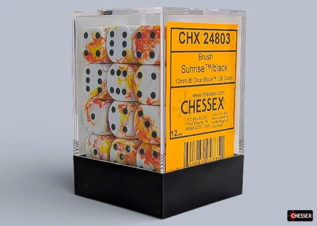 Chessex Brush Sunrise CHX24803 kostky D6 36 ks 12 mm