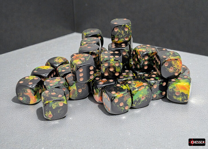 Chessex D6 Deep Forest 12mm kostky 36 ks