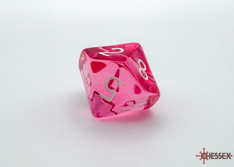 Chessex Translucent sada kostek 7 ks růžová bílá