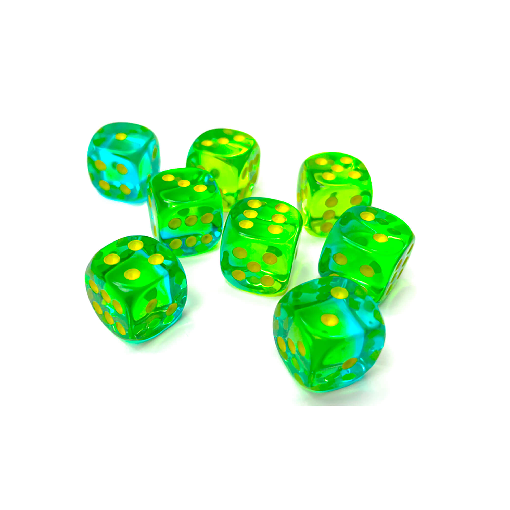 Chessex Gemini Green-Teal sada kostek 36x D6 12mm