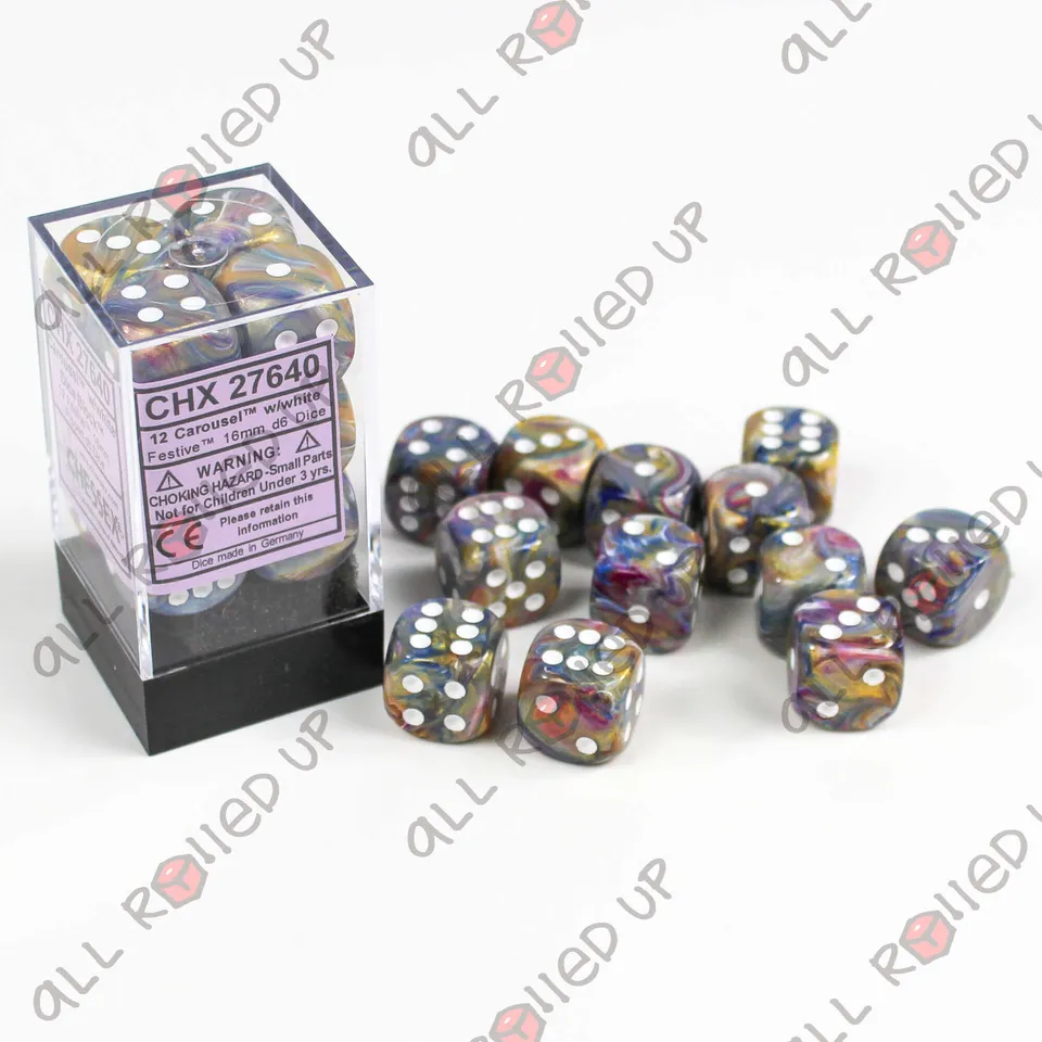 Chessex Festive Carousel White sada kostek D6 12 ks