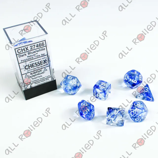 Chessex Nebula sada kostek CHX27466 tmavě modrá 7 ks