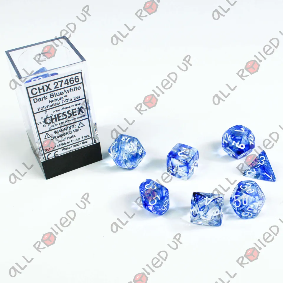 Chessex Nebula sada kostek CHX27466 tmavě modrá 7 ks