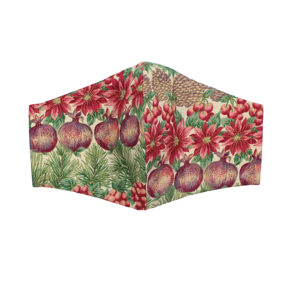 All Rolled Up Fruits Poinsettia rouška bavlněná