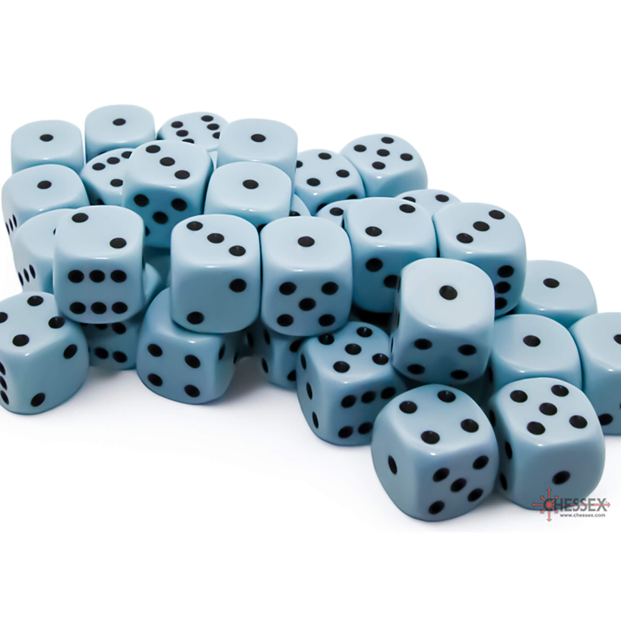 Chessex Opaque D6 kostky 12 mm pastel modrá 36 ks