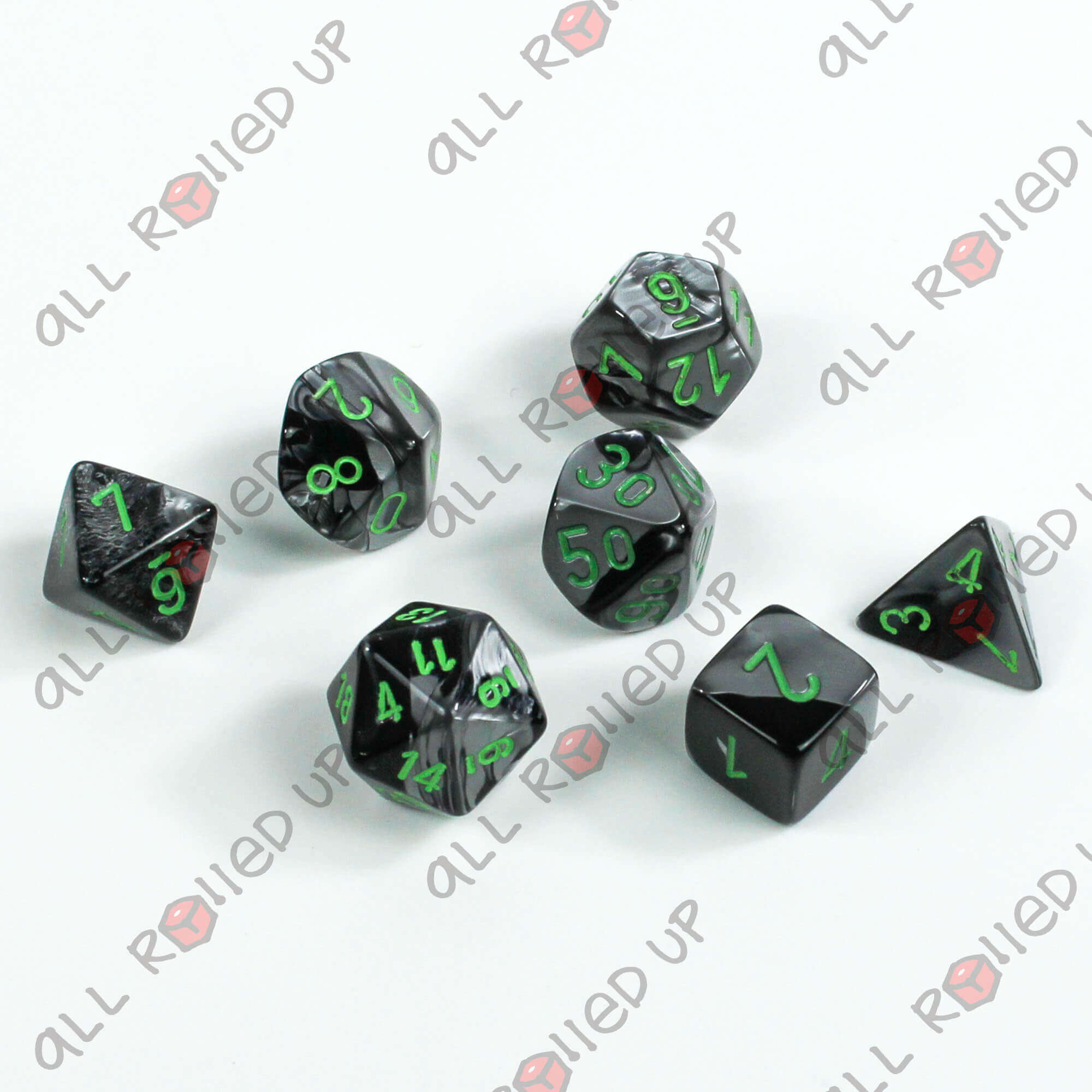 Chessex Gemini CHX26445 kostky sada 7 ks Black-Grey Green