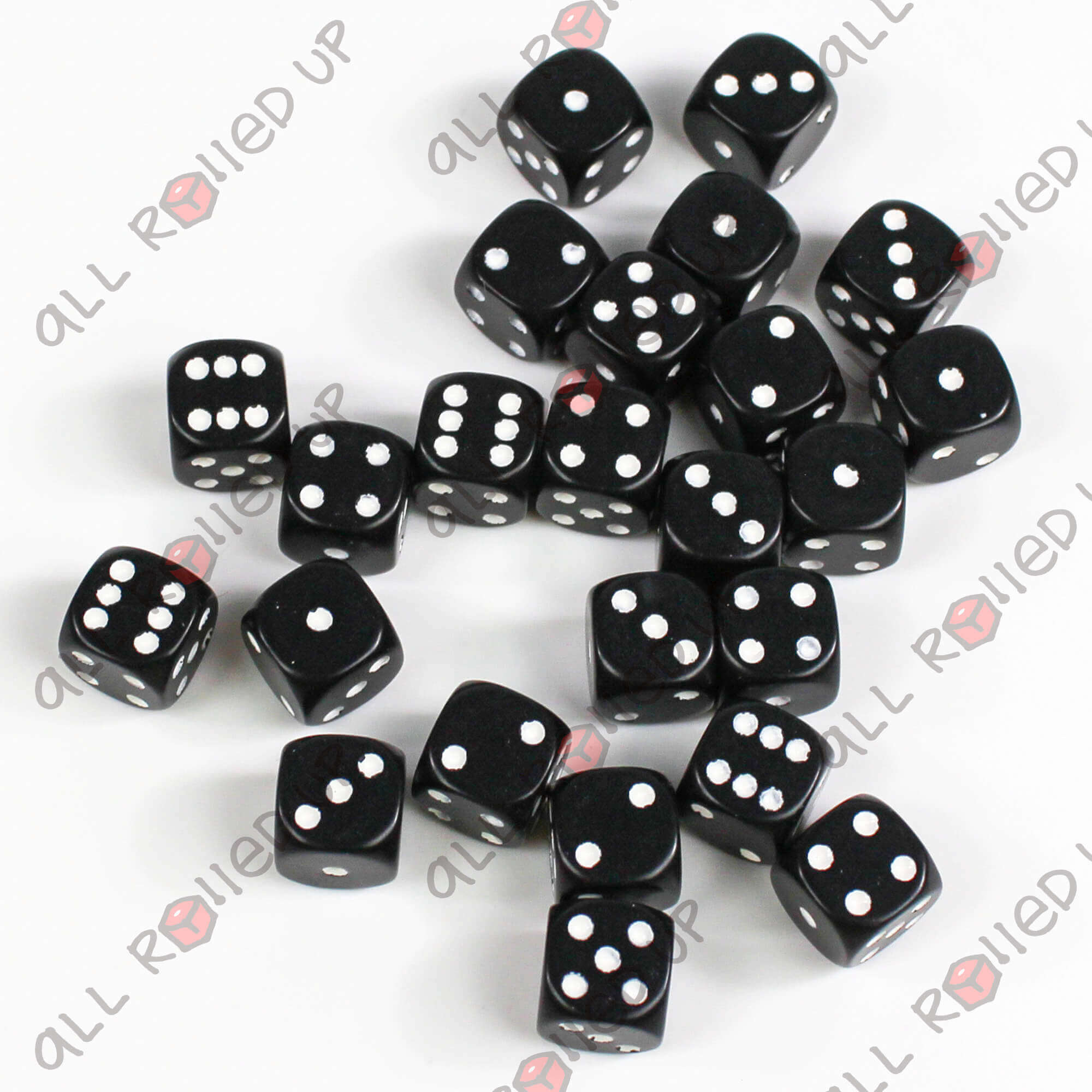 Chessex Opaque Black White kostky D6 12mm 36 ks