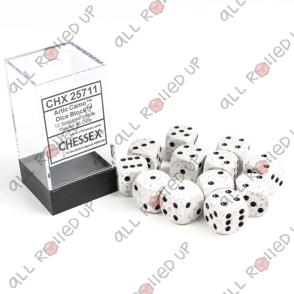 Chessex Speckled Arctic Camo sada kostek d6 12 ks