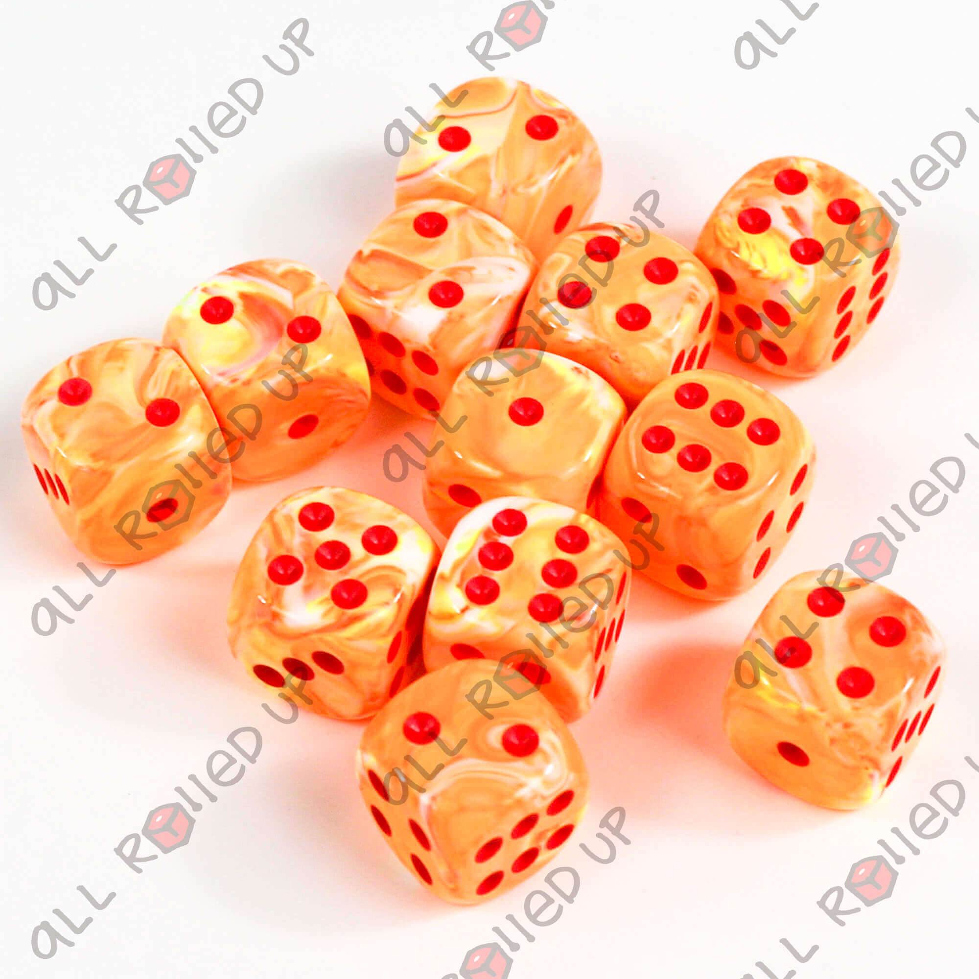 Chessex Festive Sunburst Red sada kostek D6 16mm 12 ks